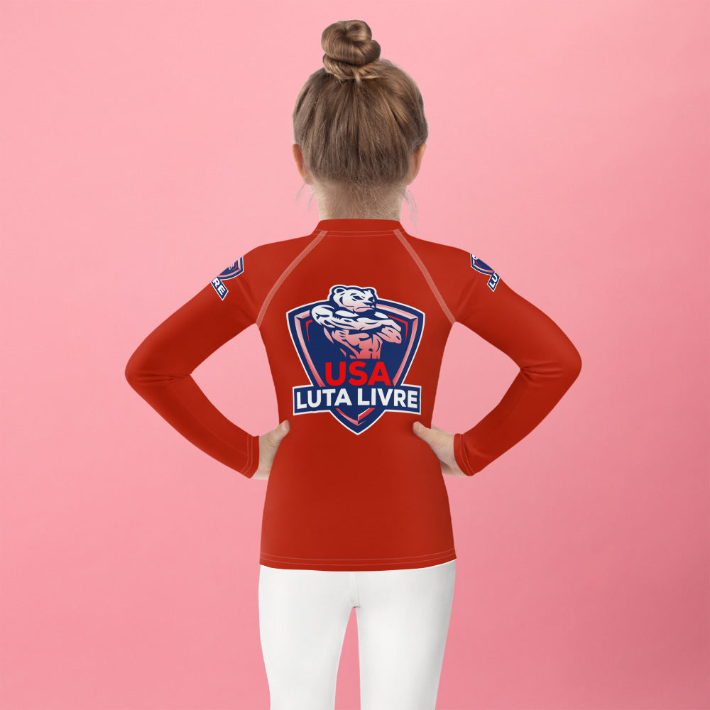 Toddler USA Luta Livre Red Rash Guard