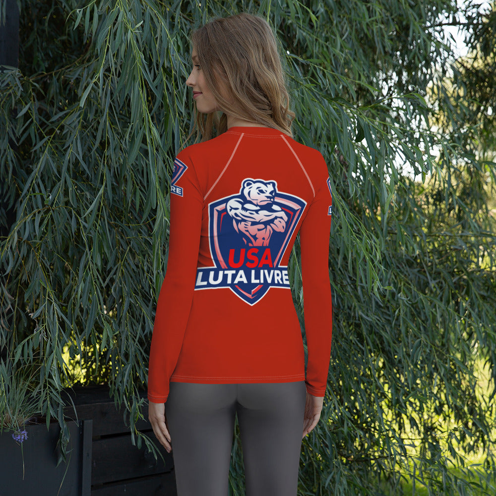 Women's USA Luta Livre Red Rash Guard