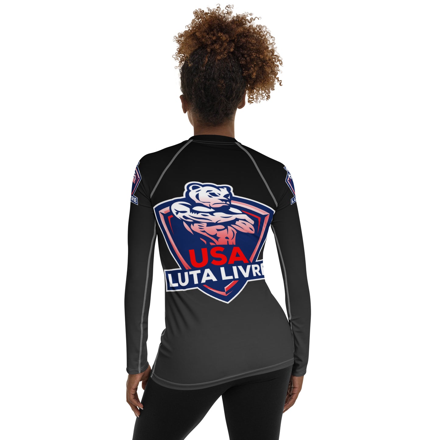 Women's USA Luta Livre Rash Guard - Black