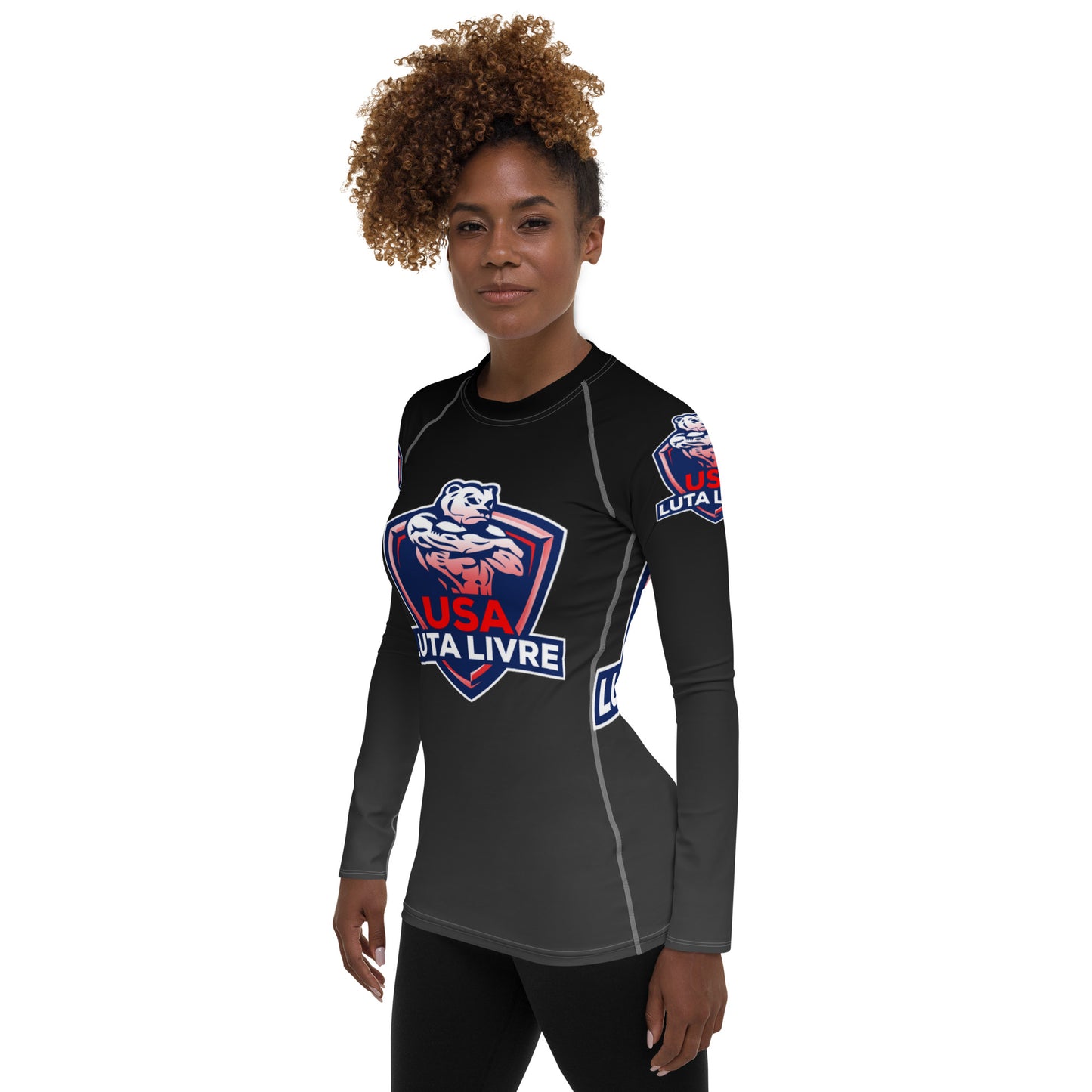 Women's USA Luta Livre Rash Guard - Black