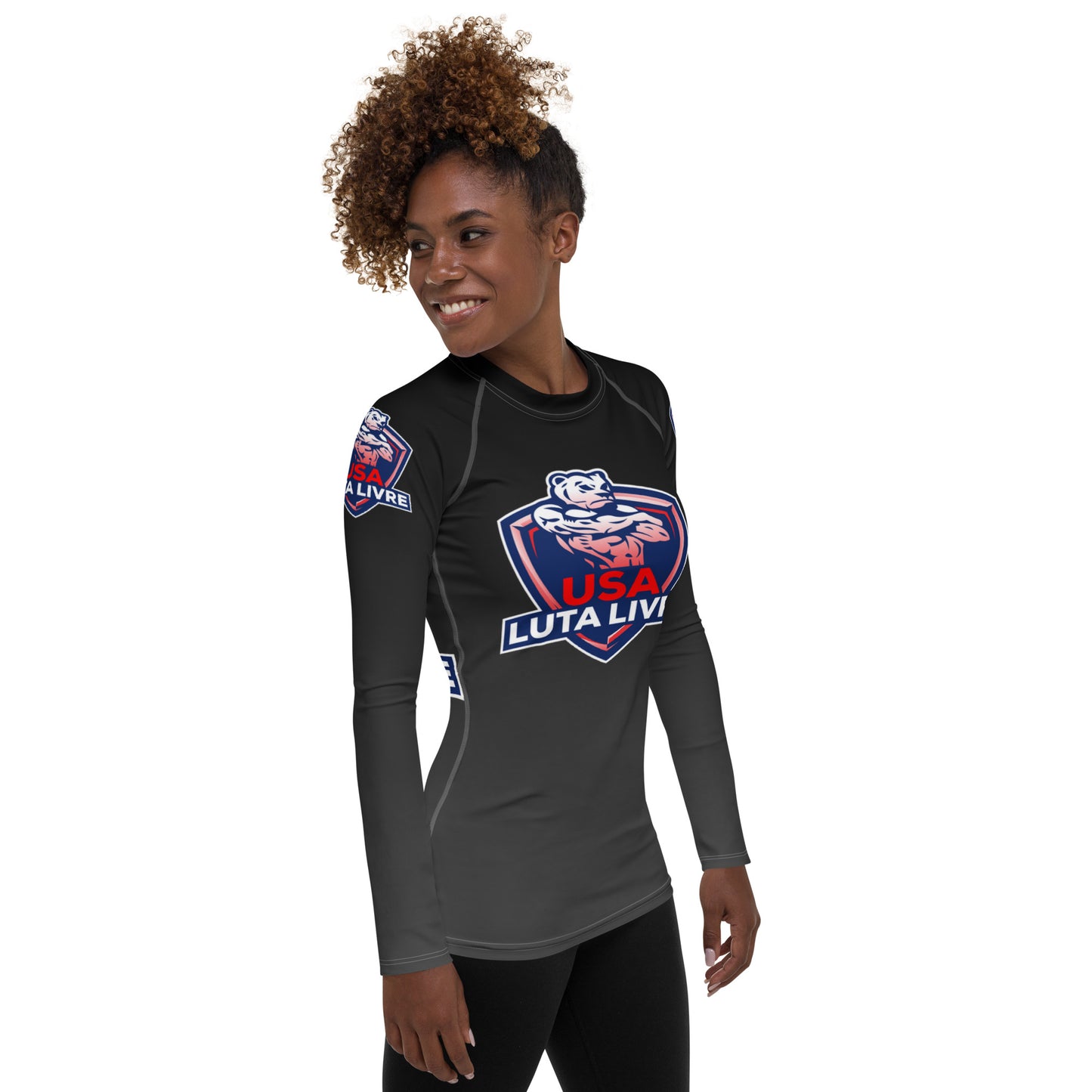 Women's USA Luta Livre Rash Guard - Black
