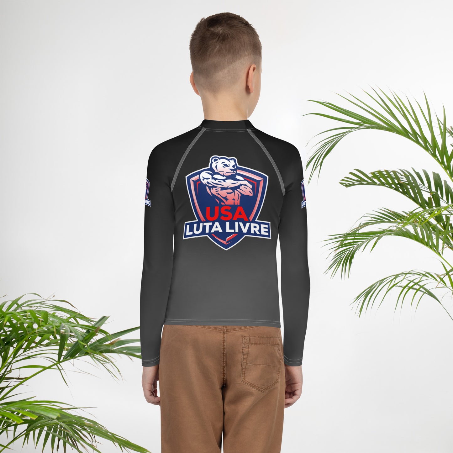 Youth USA Luta Livre Black Rash Guard