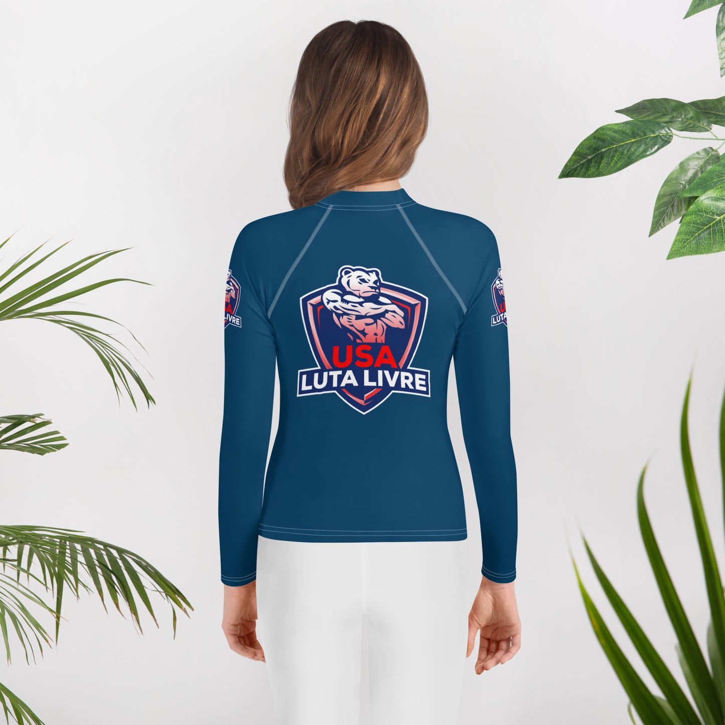 Youth USA Luta Livre Blue Rash Guard