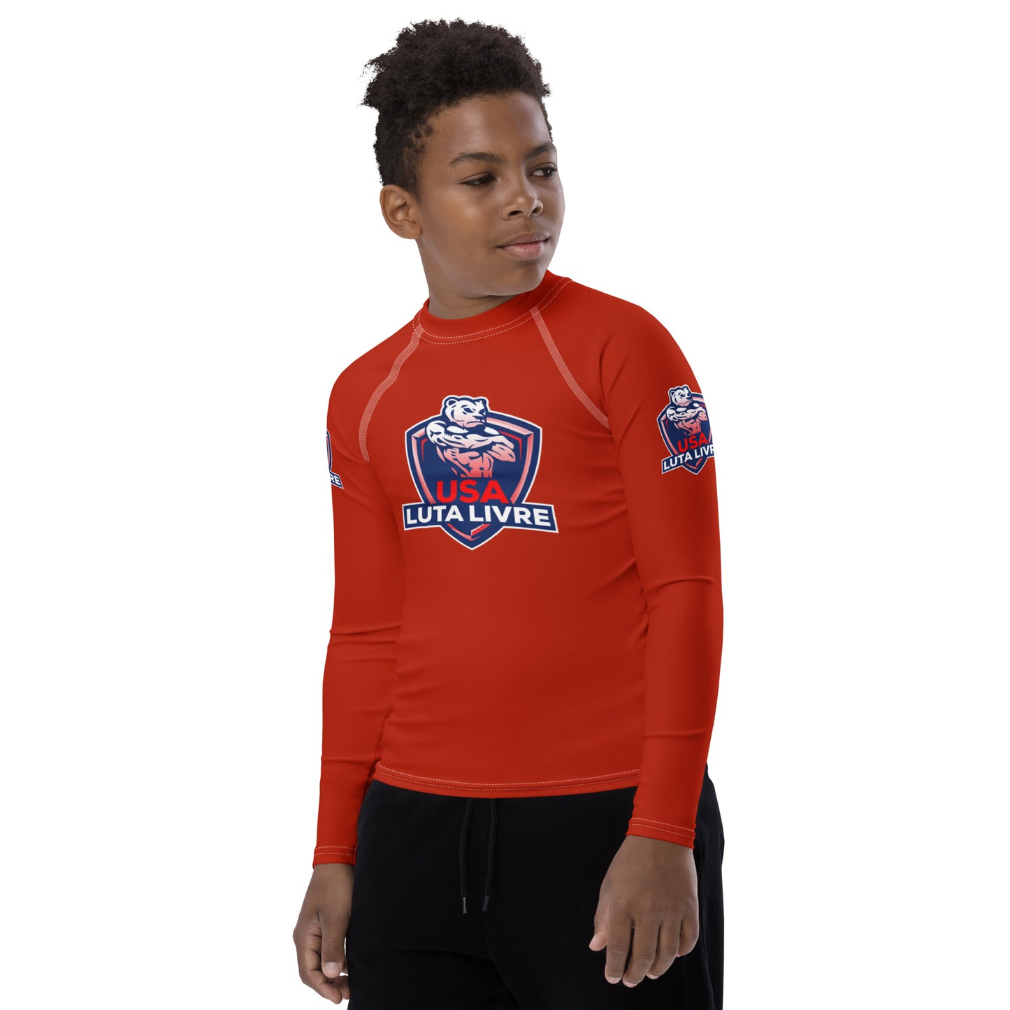 USA Luta Livre Youth Rash Guard - Red
