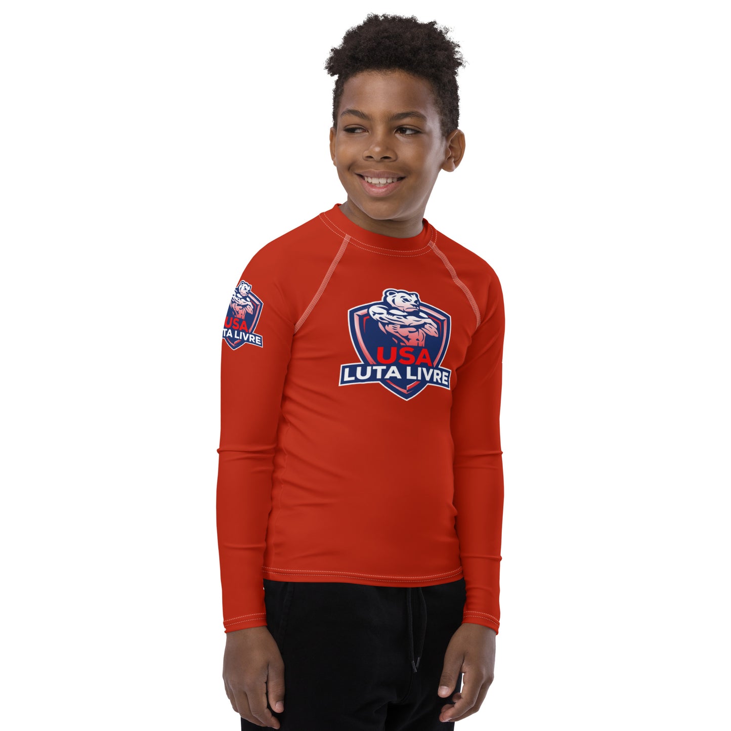USA Luta Livre Youth Rash Guard - Red