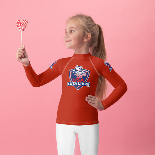 Toddler USA Luta Livre Red Rash Guard