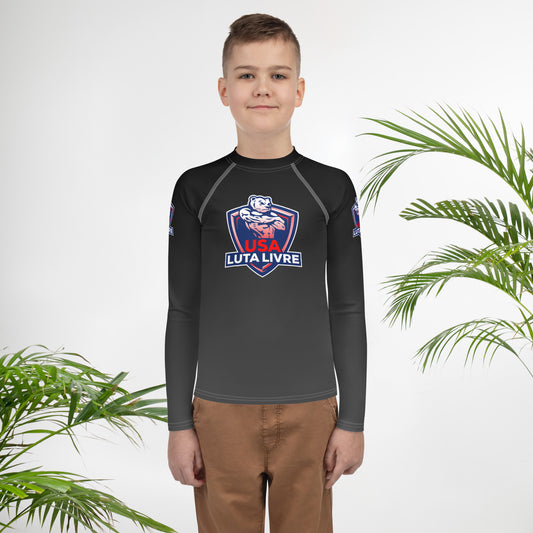 Youth USA Luta Livre Black Rash Guard