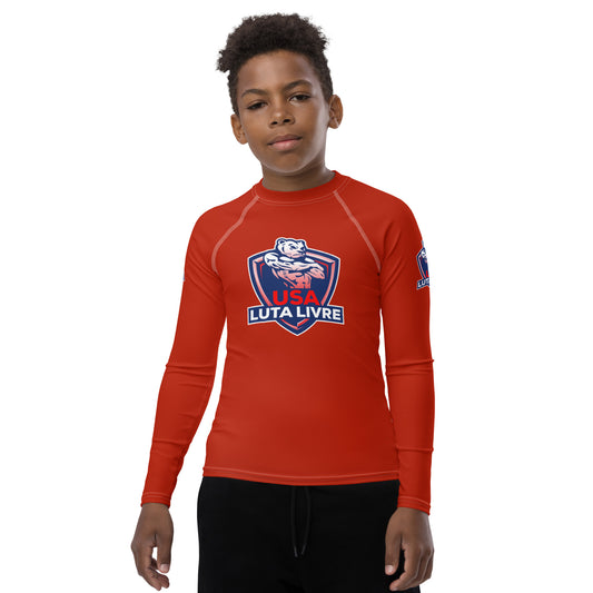 USA Luta Livre Youth Rash Guard - Red