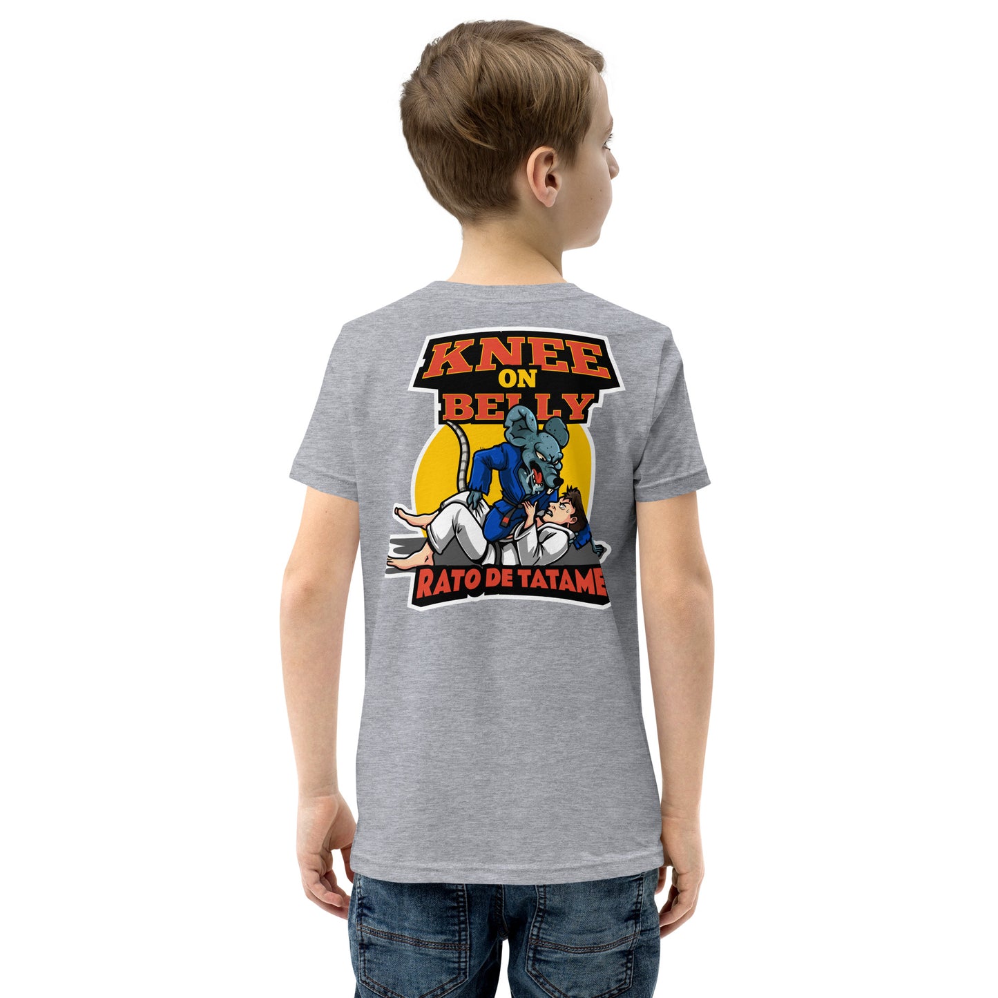 Rato de Tatame BJJ Knee on Belly Youth Short Sleeve T-Shirt