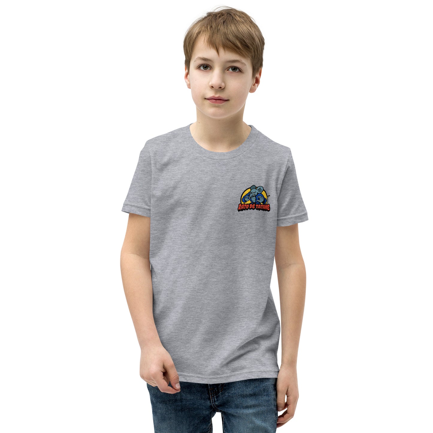 Rato de Tatame BJJ Knee on Belly Youth Short Sleeve T-Shirt