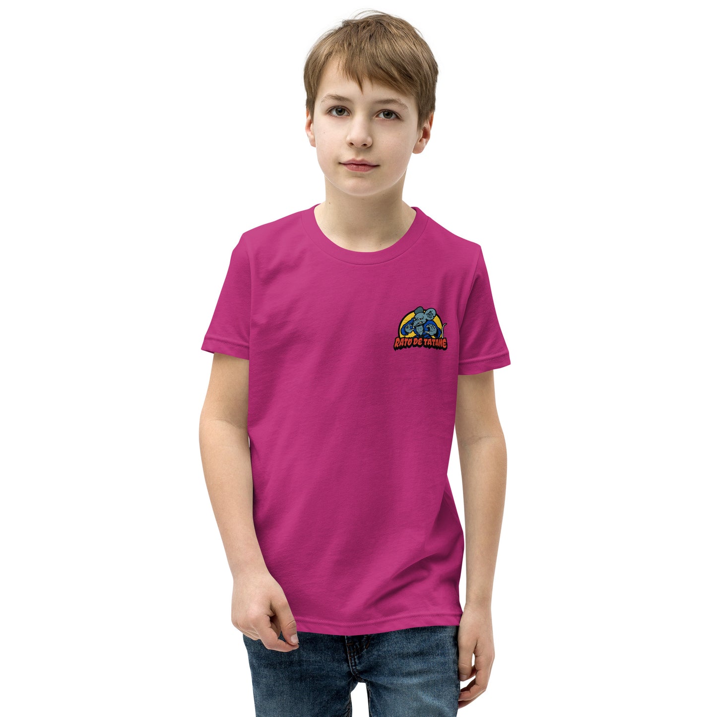 Rato de Tatame BJJ Knee on Belly Youth Short Sleeve T-Shirt