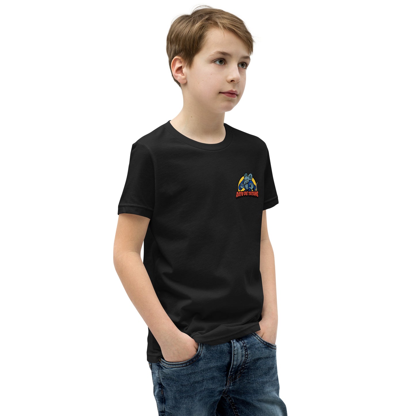 Rato de Tatame BJJ Knee on Belly Youth Short Sleeve T-Shirt