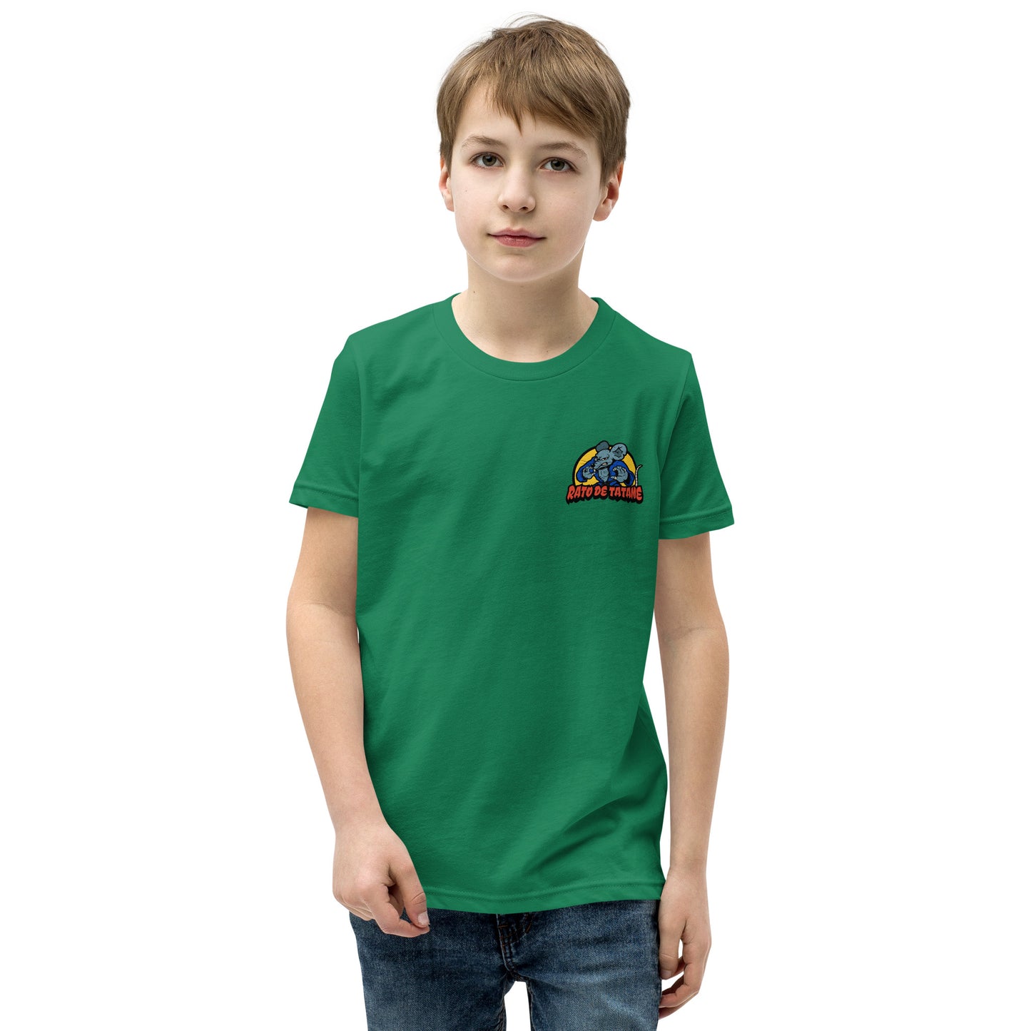 Rato de Tatame BJJ Knee on Belly Youth Short Sleeve T-Shirt