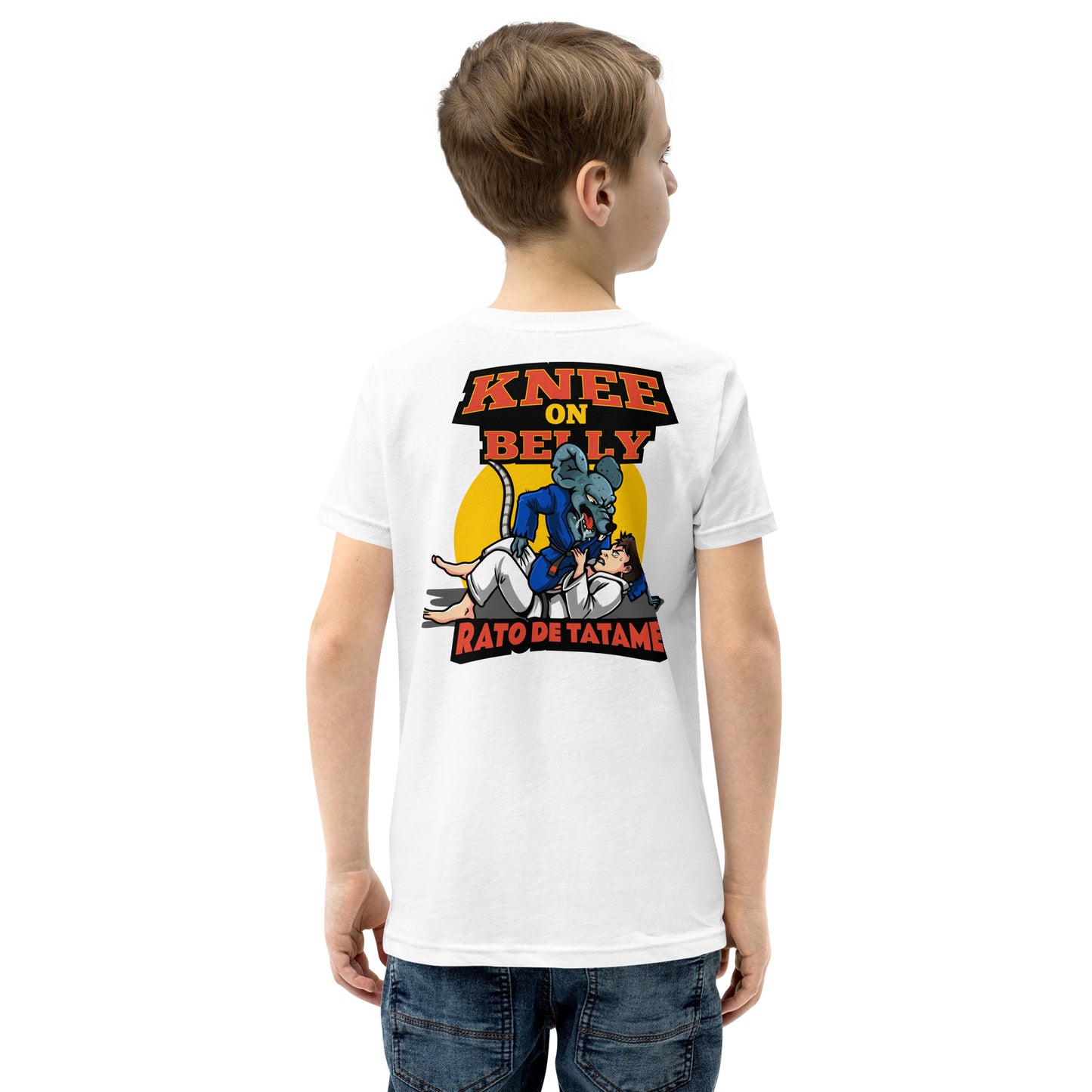 Rato de Tatame BJJ Knee on Belly Youth Short Sleeve T-Shirt