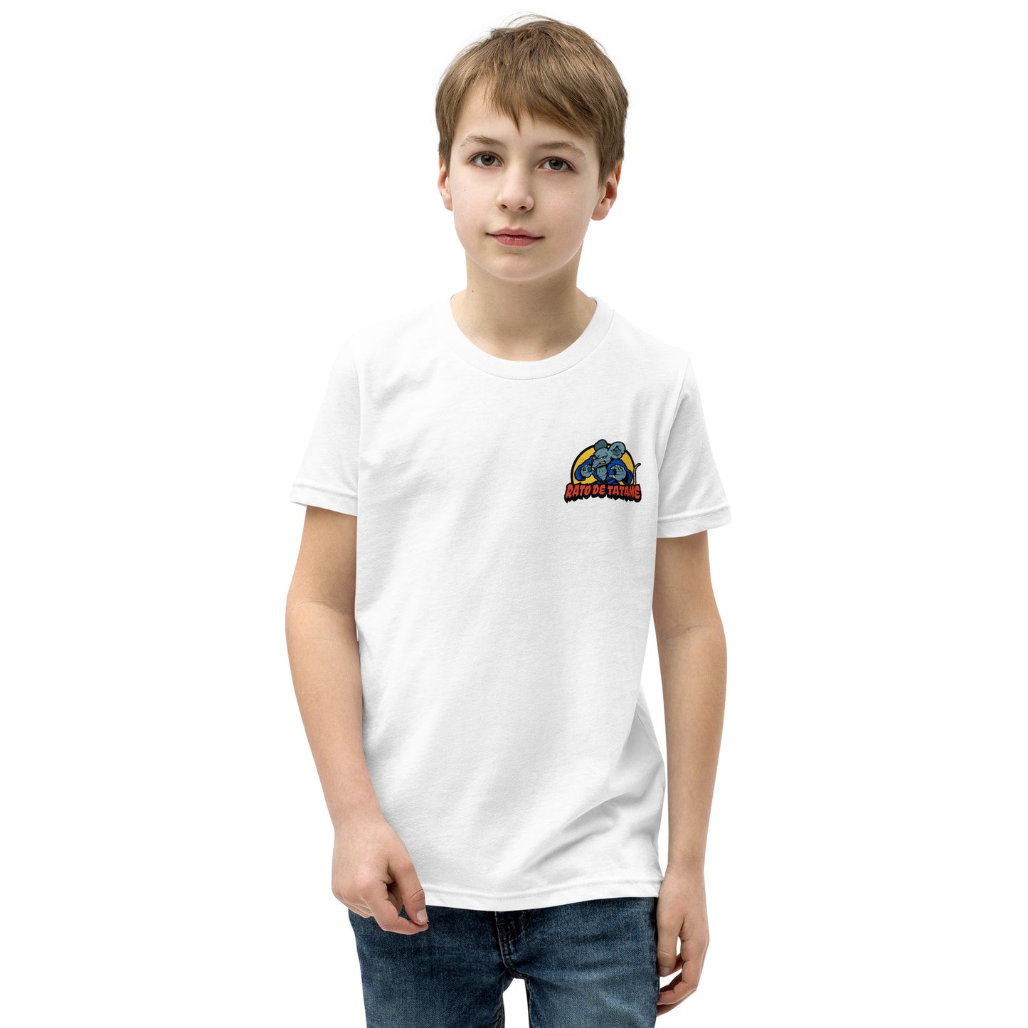 Rato de Tatame BJJ Knee on Belly Youth Short Sleeve T-Shirt