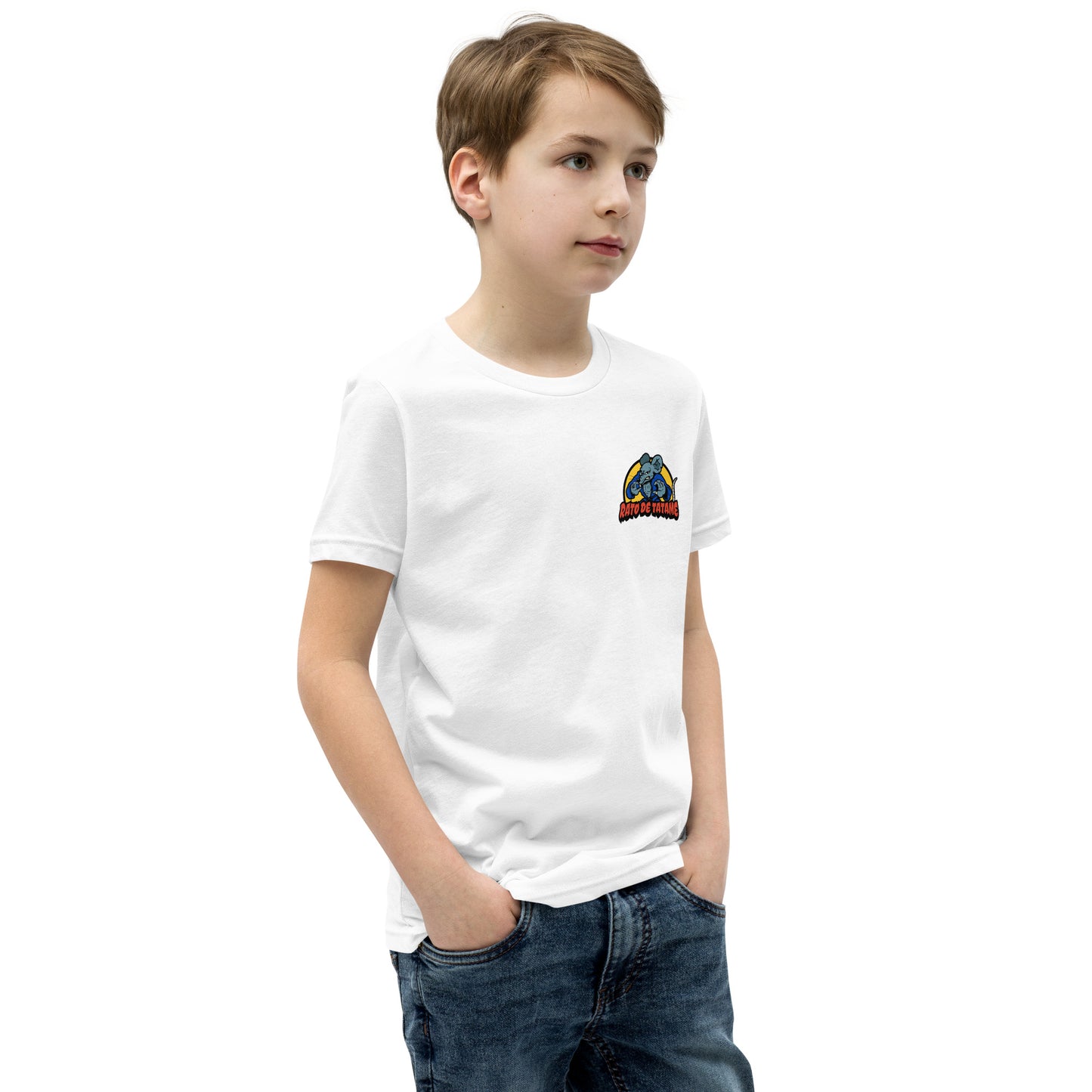 Rato de Tatame BJJ Knee on Belly Youth Short Sleeve T-Shirt